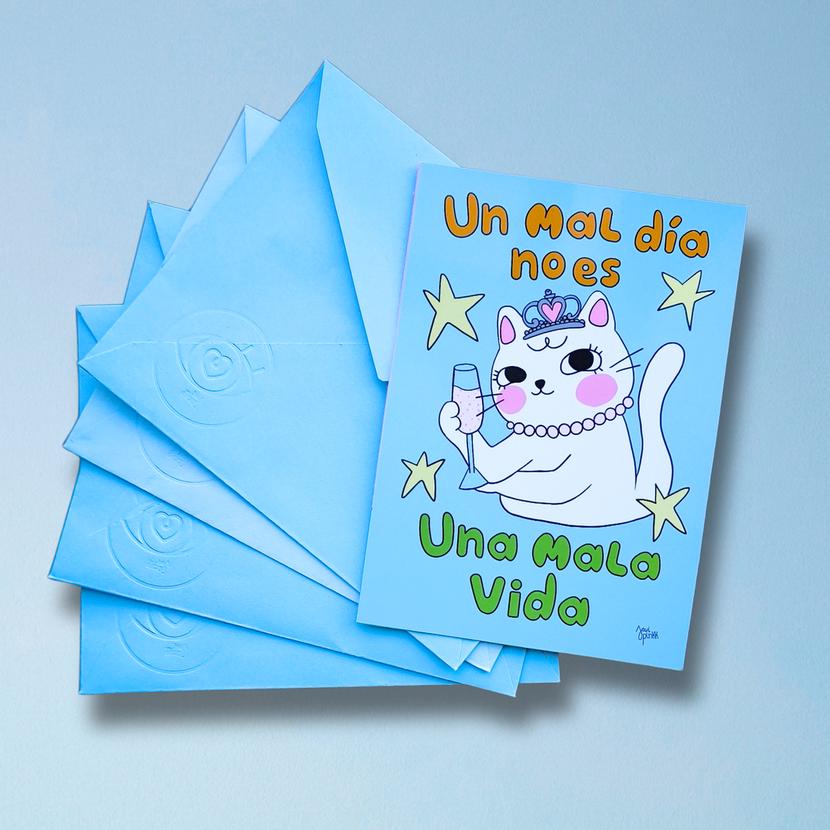 Set de 4 Postales Ilustradas – Para Decir Algo Bonito | Javipinkk