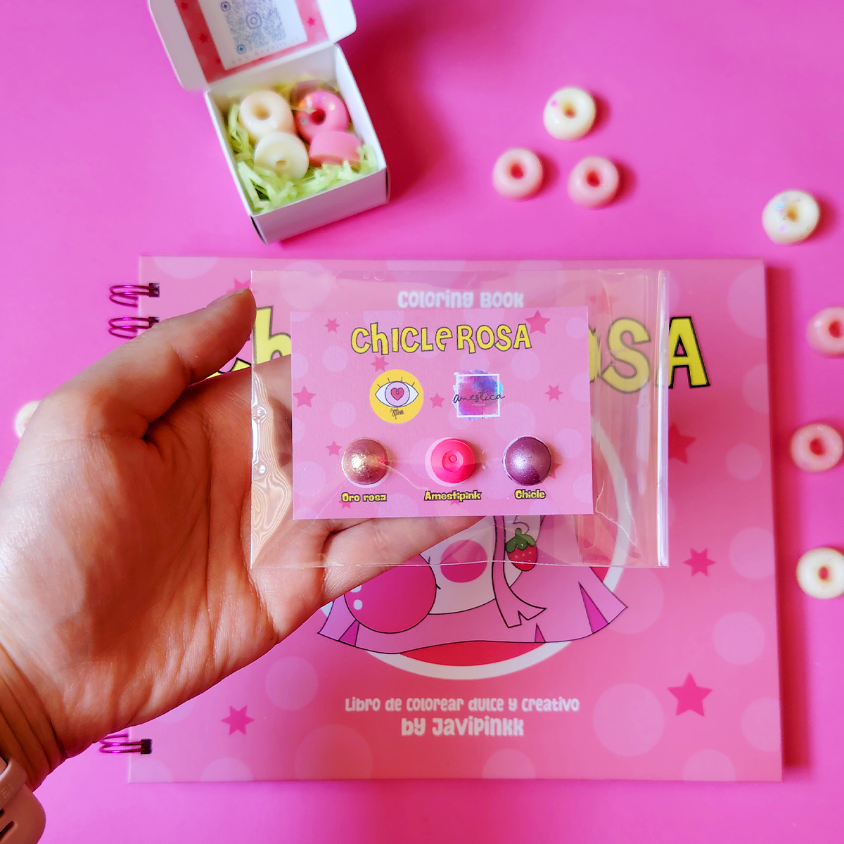 dot card acuarelas chicle rosa x amestica pintora