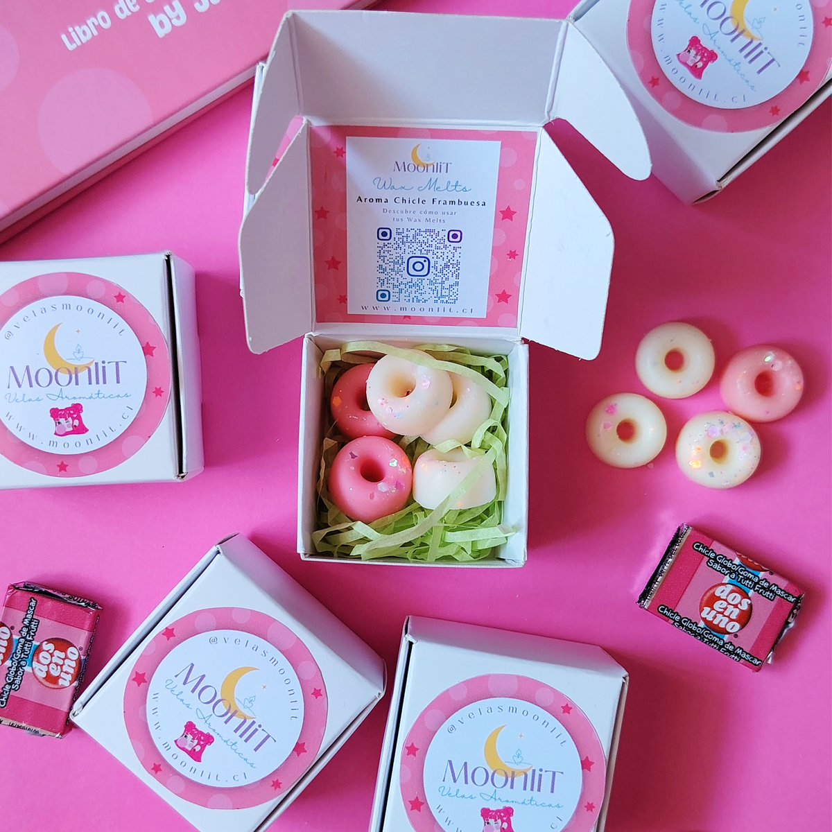 Mini Wax Melts Chicle Rosa - Moonlit x Javipinkk