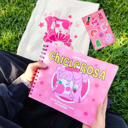 Pack Universo Chicle Rosa — Libro para Colorear + Totebag + Stickers