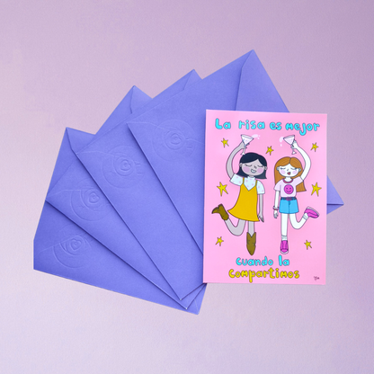 Set de 4 Postales Ilustradas – Para Tu BFF | Javipinkk