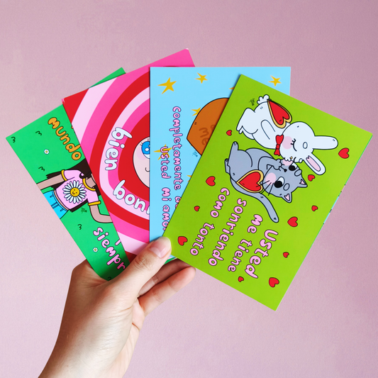 Set de 4 Postales Ilustradas – Para Decir Te Amo | Javipinkk