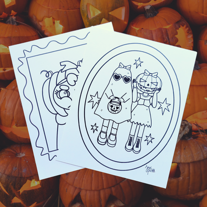 Ilustraciones de Halloween gratuitas para colorear
