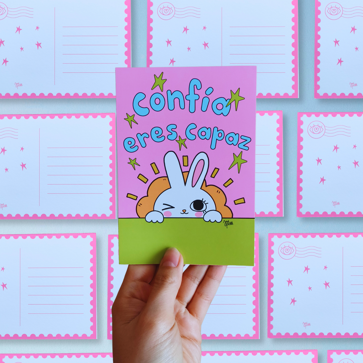 Set de 4 Postales Ilustradas – Para Decir Algo Bonito | Javipinkk