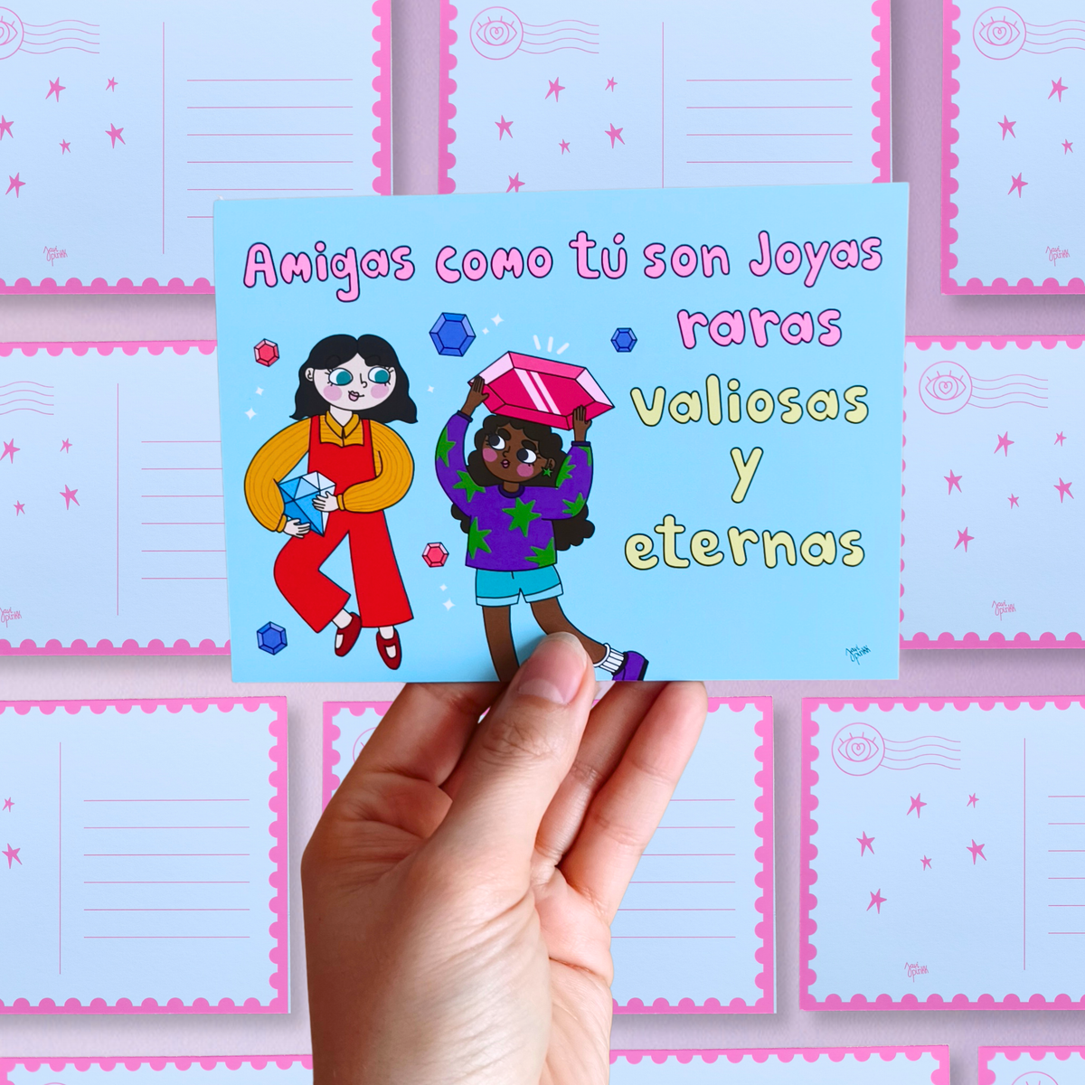 Set de 4 Postales Ilustradas – Para Tu BFF | Javipinkk