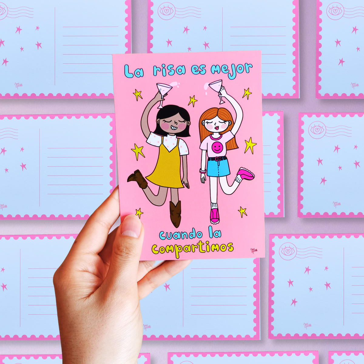 Set de 4 Postales Ilustradas – Para Tu BFF | Javipinkk