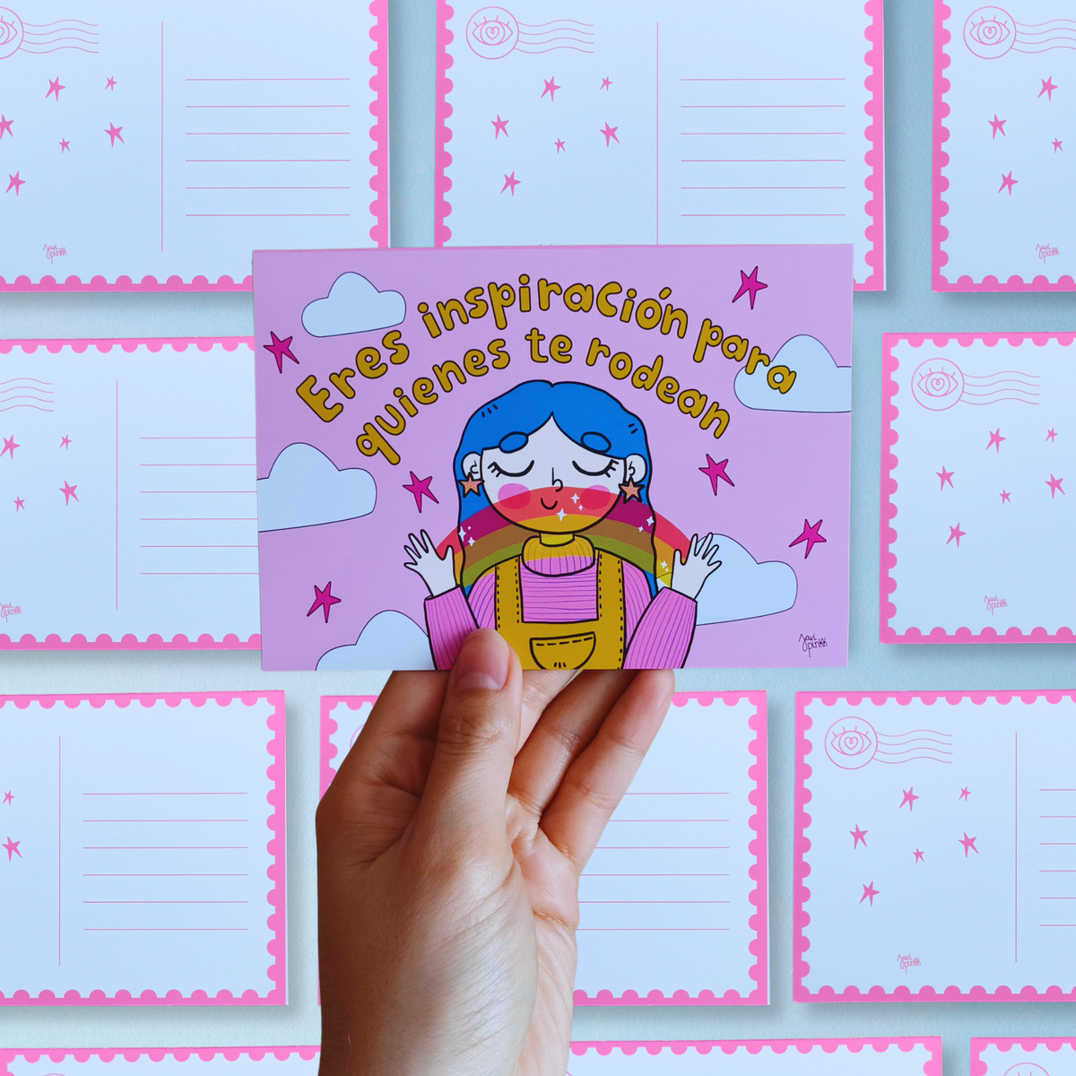 Set de 4 Postales Ilustradas – Para Decir Algo Bonito | Javipinkk