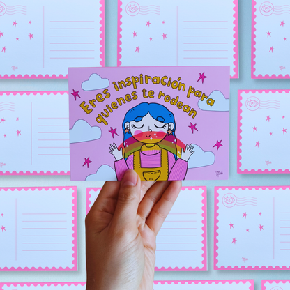 Set de 4 Postales Ilustradas – Para Decir Algo Bonito | Javipinkk