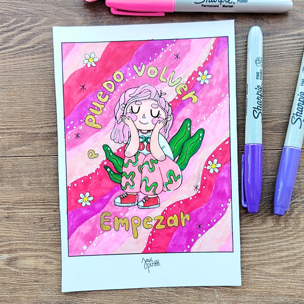 ilustracion coloreada, puedo volver a empezar de ebook de javipinkk