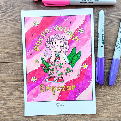 ilustracion coloreada, puedo volver a empezar de ebook de javipinkk