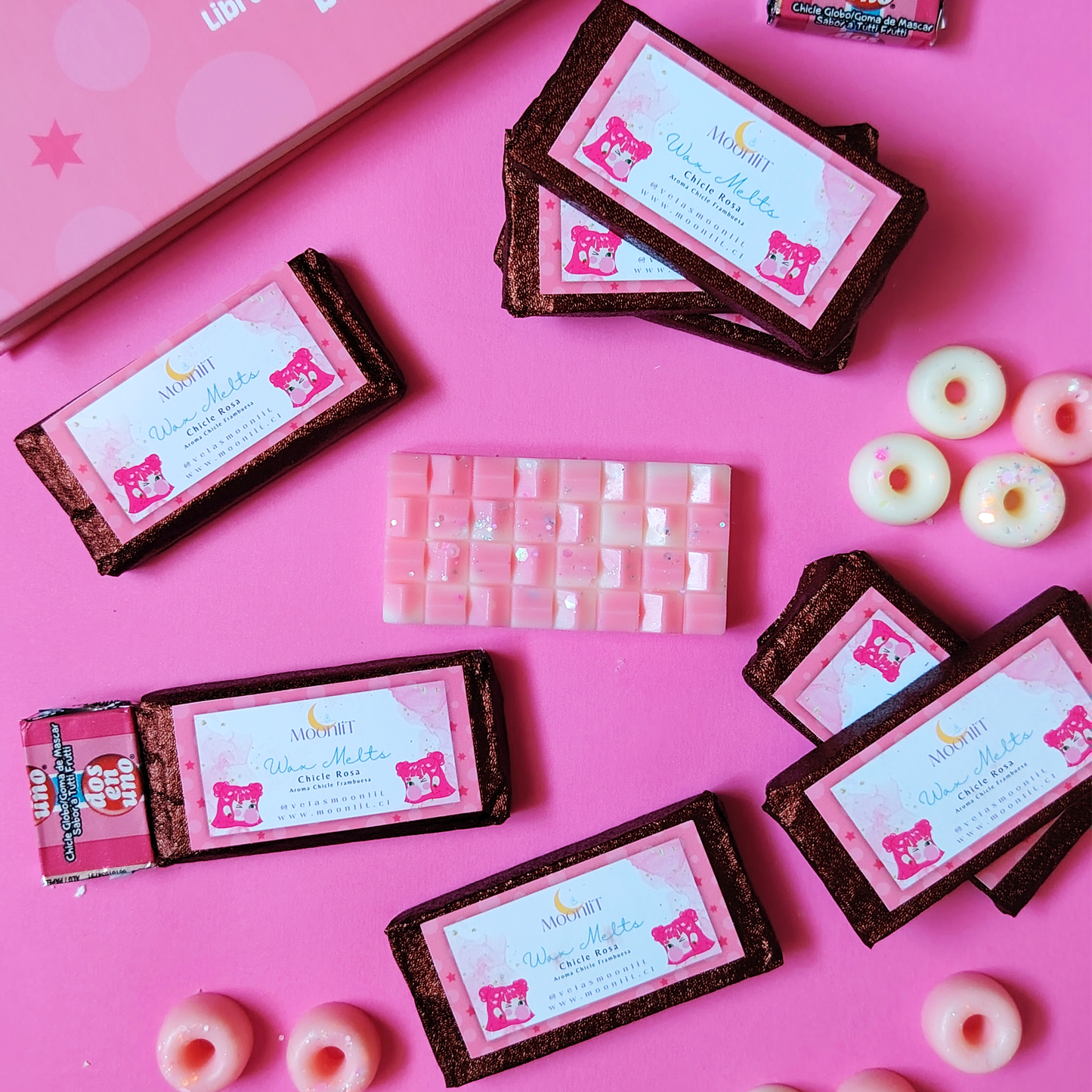 Wax Melt Chicle Rosa – Moonlit x Javipinkk